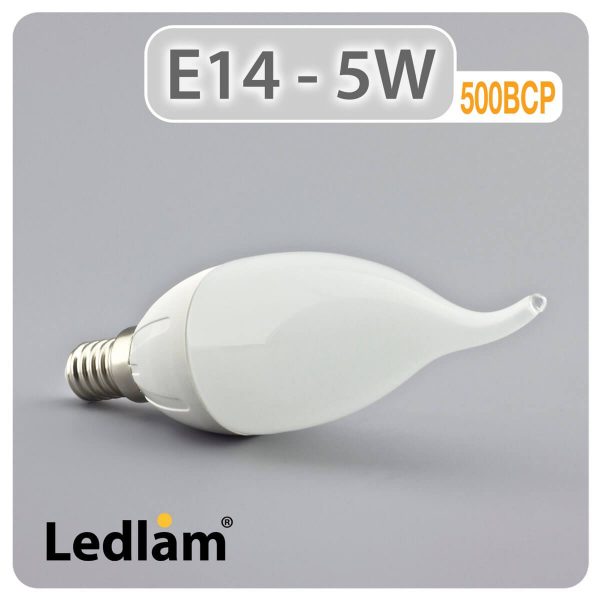 Ledlam E14 500BCP 5W LED Bent Candle Bulb 01 1