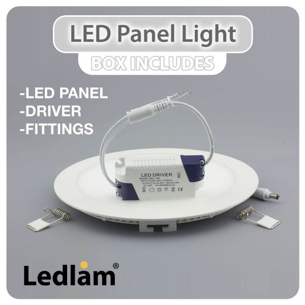 Ledlam LED Panel Light 12W Round 17RPD dimmable 02