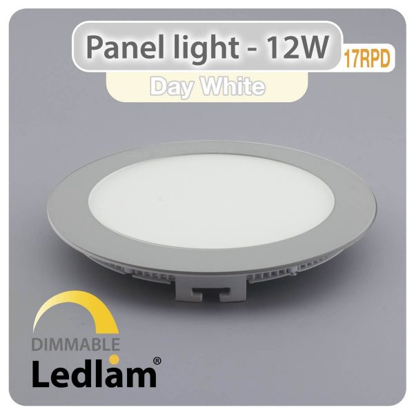 Ledlam LED Panel Light 12W Round 17RPD silver dimmable Day White 30562