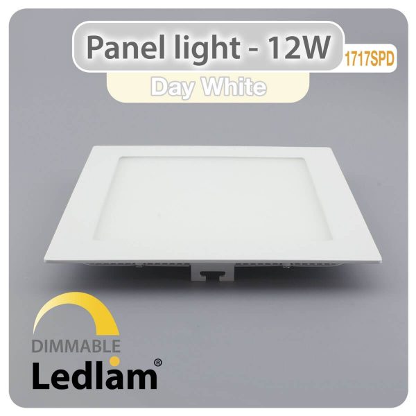 Ledlam LED Panel Light 12W Square 1717SPD dimmable Day White 30398