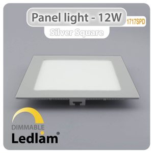 Ledlam LED Panel Light 12W Square 1717SPD silver dimmable 01