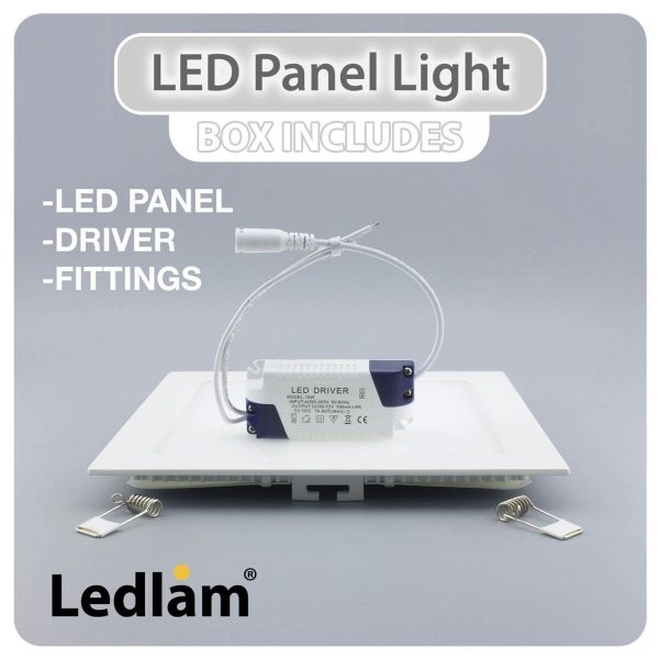 Ledlam LED Panel Light 24W Square 3030SPD dimmable 02