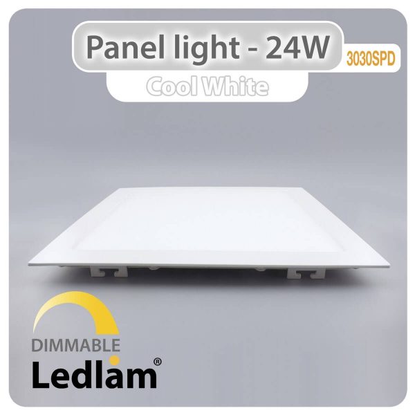 Ledlam LED Panel Light 24W Square 3030SPD dimmable Cool White 30817