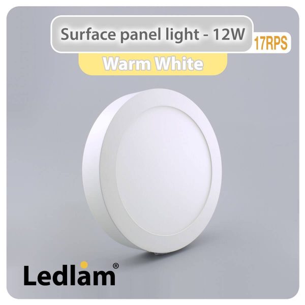 Ledlam LED Surface Panel Light 12W Round 17RPS Warm White 30581