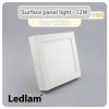 Ledlam LED Surface Panel Light 12W Square 1717SPS Day White 30576