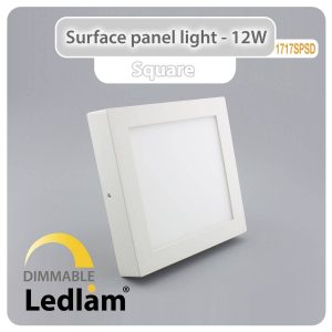 Ledlam LED Surface Panel Light 12W Square 1717SPSD dimmable 01