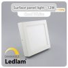 Ledlam LED Surface Panel Light 12W Square 1717SPSD dimmable Cool White 30589