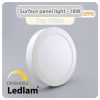 Ledlam LED Surface Panel Light 18W Round 22RPSD dimmable Day White 30605