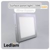 Ledlam LED Surface Panel Light 18W Square 2222SPS silver 01