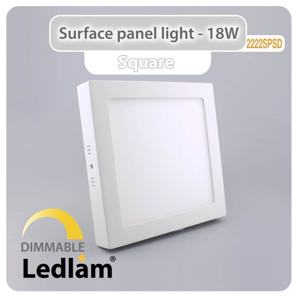 Ledlam LED Surface Panel Light 18W Square 2222SPSD dimmable 01