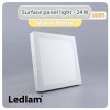 Ledlam LED Surface Panel Light 24W Square 3030SPS Warm White 30740