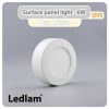 Ledlam LED Surface Panel Light 6W Round 12RPS Day White 30732