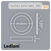 Ledlam LED Surface Panel Light 6W Round 12RPS Dimensions