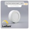 Ledlam LED Surface Panel Light 6W Round 12RPSD dimmable Cool White 30792