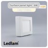 Ledlam LED Surface Panel Light 6W Square 1212SPS Day White 30735