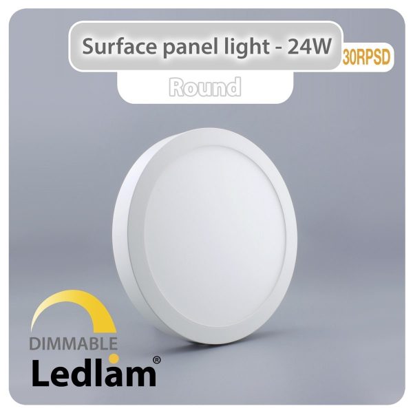 Ledlam LED Surface Panel Light 24W Round 30RPSD dimmable 01